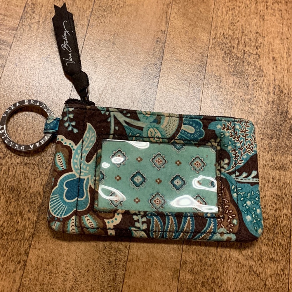 Brown & Aqua Vera Bradley KeyChain ID Wallet